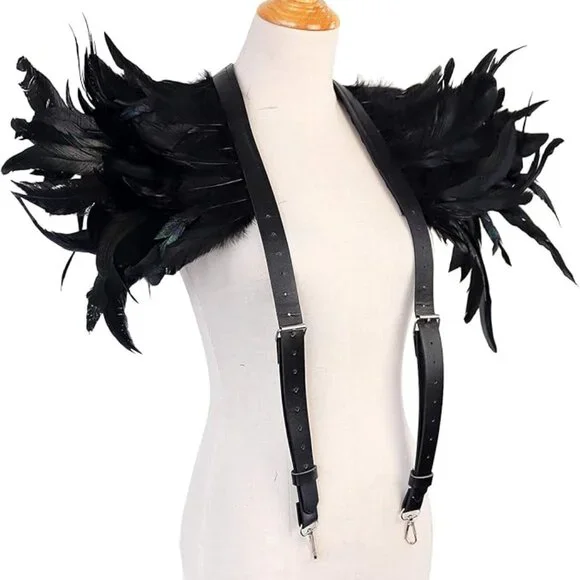 Feather Epaulet Shrug Shoulder Wings - Picture 6 of 7
